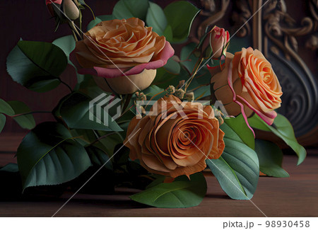 A beautiful bouquet of roses.Generative AI. A beautiful bouquet of roses.Generative AI. 98930458