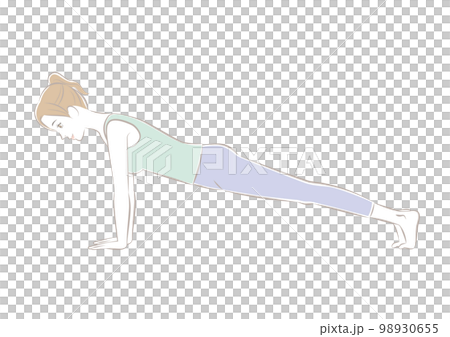 体幹トレーニング　ハイプランク 98930655