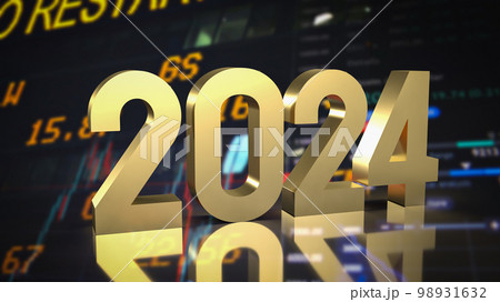 The gold number 2024 for new year concept 3d rendering. The gold number 2024 for new year concept 3d rendering. 98931632