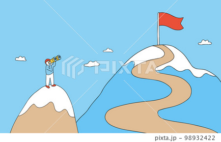 小さな目標を達成し、次のゴールを定める人物のイラスト 98932422