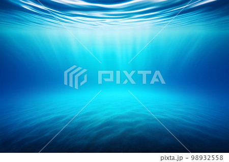 光が降り注ぐ海中 水中 魚なし 光が降り注ぐ海中 水中 魚なし 98932558