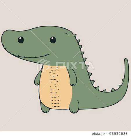 cute crocodile reptile animal body 98932683