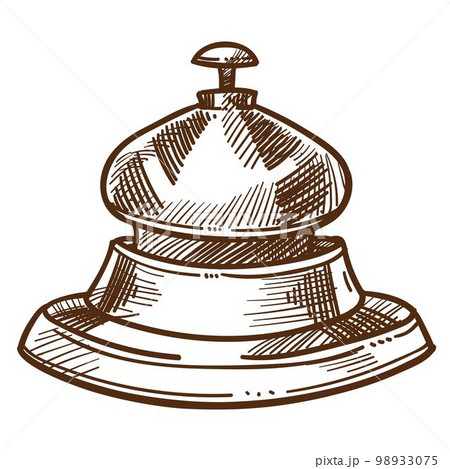 Bell from reception desk isolated sketch hotel staff equipment 98933075