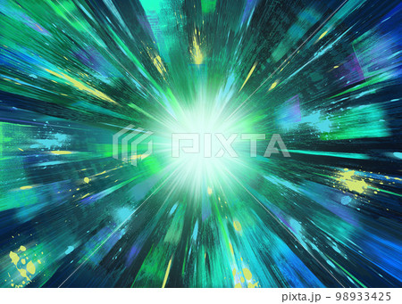 抽象的な背景、緑の色のブラシストローク 抽象的な背景、緑の色のブラシストローク 98933425