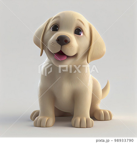 Labrador retriever puppy. Generative AI.	 98933790