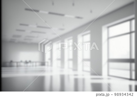 Blur background of empty modern office background . Workspace interior design white color . 98934342