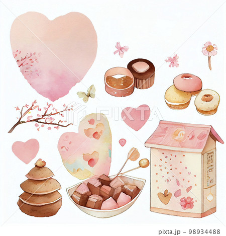 バレンタインデーのデザート ショコラ チョコレート「AI生成画像」 バレンタインデーのデザート ショコラ チョコレート「AI生成画像」 98934488