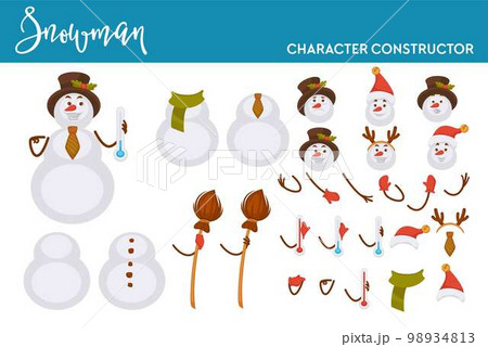 Snowman Christmas character constructor body parts and accessories Snowman Christmas character constructor body parts and accessories 98934813