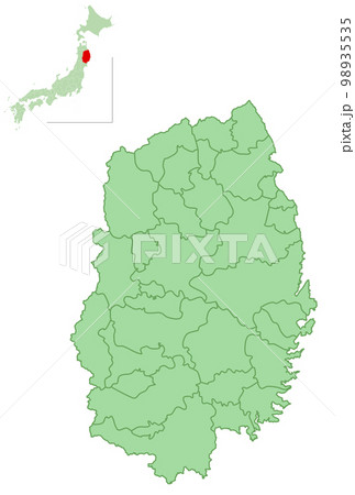 岩手　地図　市町村　アイコン 98935535