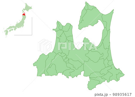 青森 地図 市町村 アイコン 青森 地図 市町村 アイコン 98935617
