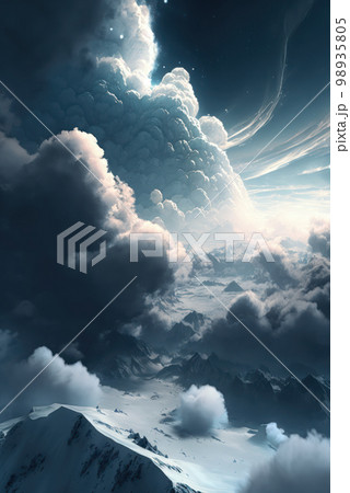 Abstract vertical background colorful beautiful background sky graphic illustration. 98935805