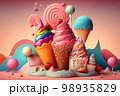 Sweet food candy dessert  colorful background graphic illustration. 98935829