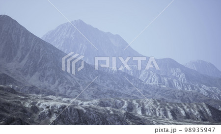 View of the Afghan mountains in fog View of the Afghan mountains in fog 98935947