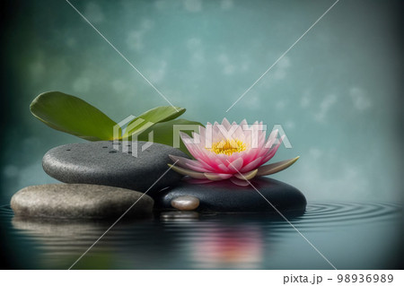 AI Generative image, spa accessory composition set in spa hotel wellness center 98936989