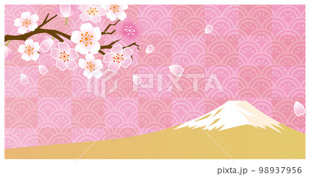 桜　春　花びら　背景 98937956