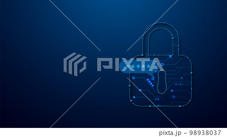 Padlock with password data security. Technology security, privacy, safety. Vector illustration Padlock with password data security. Technology security, privacy, safety. Vector illustration 98938037