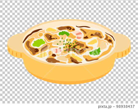Vector illustration of gratin with shrimp, macaroni, etc. 98938437