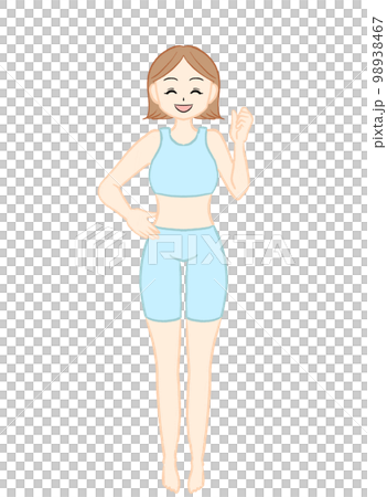 女性/苗條/美麗/節食/成功/前後/單手擺姿勢 女性/苗條/美麗/節食/成功/前後/單手擺姿勢 98938467