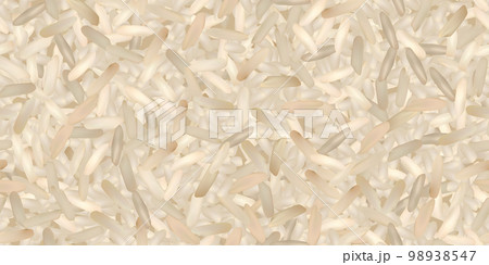 Beige basmati or jasmine dry rice seamless patternのイラスト素材 [98938547 ...