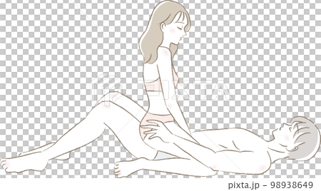 Illustration of a young couple in love (cowgirl) 98938649