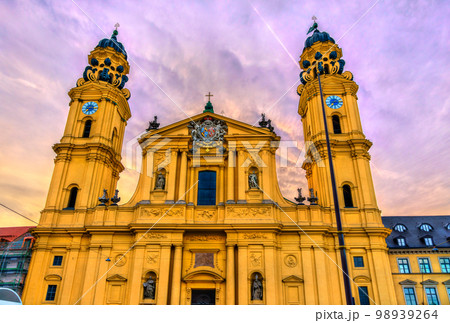 The Theatine Church of St. Cajetan and Adelaide in Munich - Bavaria, Germany at sunset The Theatine Church of St. Cajetan and Adelaide in Munich - Bavaria, Germany at sunset 98939264