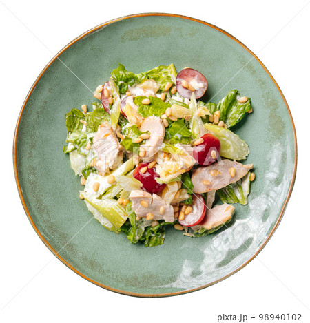 Portion of caesar salad with chicken Portion of caesar salad with chicken 98940102