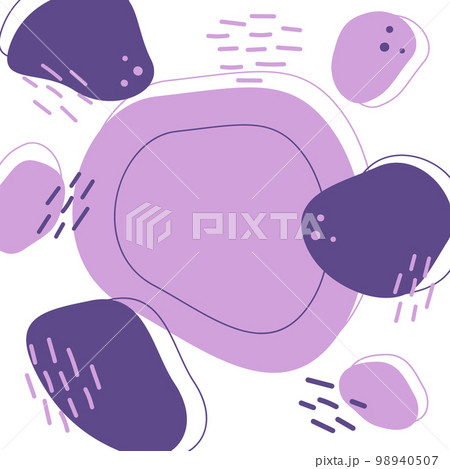 Background texture, Frame of abstract shapes in trendy shades lilac and blueberry color. Copyspace 98940507