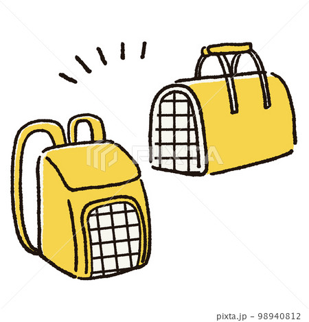 ペットリュックとクレートのイラスト 98940812