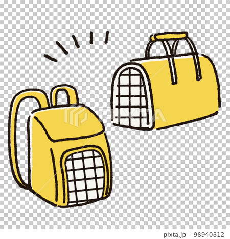 ペットリュックとクレートのイラスト 98940812