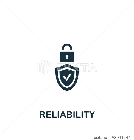 Reliability icon. Monochrome simple sign from core values collection. Reliability icon for logo, templates, web design and infographics. Reliability icon. Monochrome simple sign from core values collection. Reliability icon for logo, templates, web design and infographics. 98941544