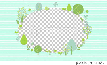 Birds and butterflies fly around, tree and flower frame background stripe Birds and butterflies fly around, tree and flower frame background stripe 98941657