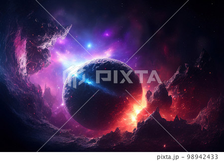 gem of extraterrestrial origin in space, natural resource from another planet in outer space gem of extraterrestrial origin in space, natural resource from another planet in outer space 98942433