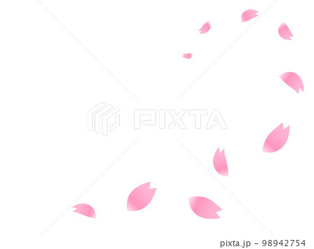 舞う桜の花びら　ピンク 98942754