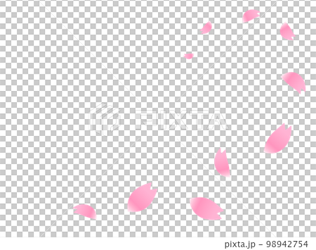 舞う桜の花びら　ピンク 98942754