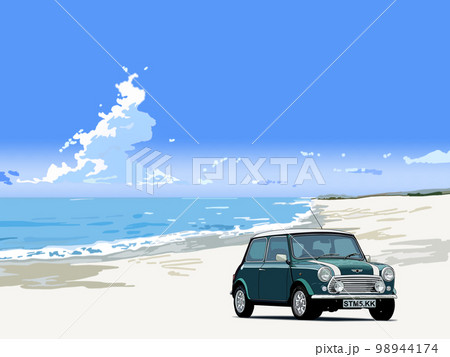 夏空ーかっこいい車でドライブのイラスト素材 [98944174] - PIXTA