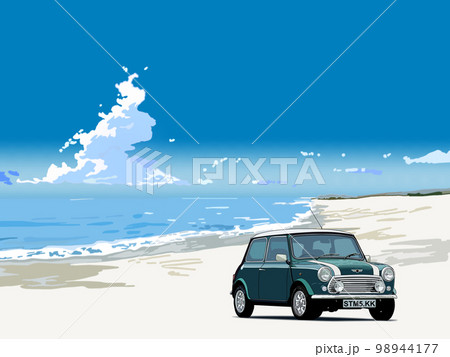 夏空ーかっこいい車でドライブのイラスト素材 [98944177] - PIXTA