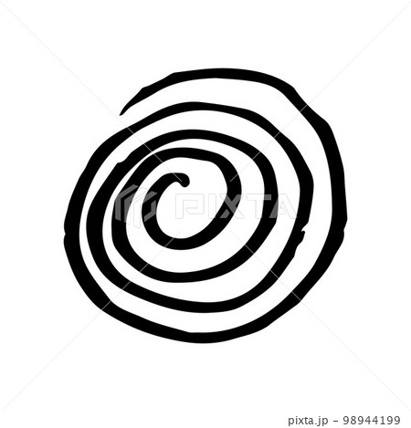 Vector grunge round brush. Spiral artistic element 98944199