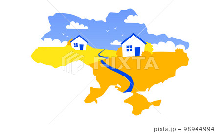 Ukrainian landscape inside the map of Ukraine Ukrainian landscape inside the map of Ukraine 98944994
