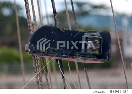 Ship's lantern of an old Norwegian fishing boat 98945484