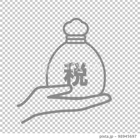 重い税金袋　税のイメージ 98945697