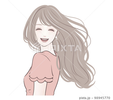 笑顔/ロングヘア/美髪/ヘアケア/シャンプー/トリートメント/美しい髪/なびく髪/風になびく/ヘアケ 98945770