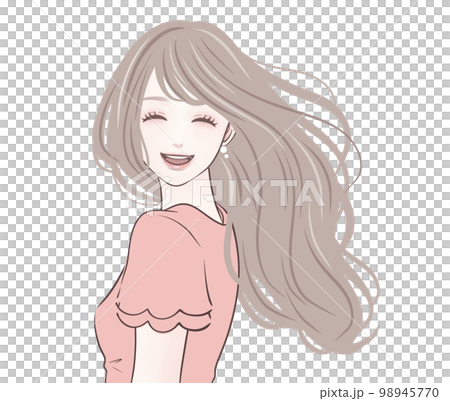 笑顔/ロングヘア/美髪/ヘアケア/シャンプー/トリートメント/美しい髪/なびく髪/風になびく/ヘアケ 98945770