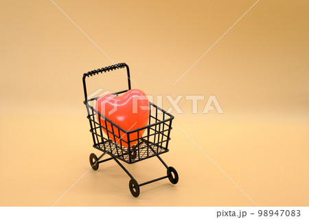 ハート　ショッピングカート　イメージ 98947083