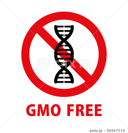 GMO FREE:DNAと禁止マークのアイコン GMO FREE:DNAと禁止マークのアイコン 98947519