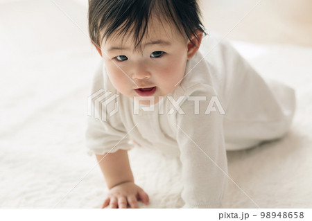 ハイハイする0歳児の赤ちゃん 98948658