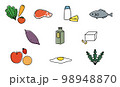 健康的な食材のイラストのセット 98948870