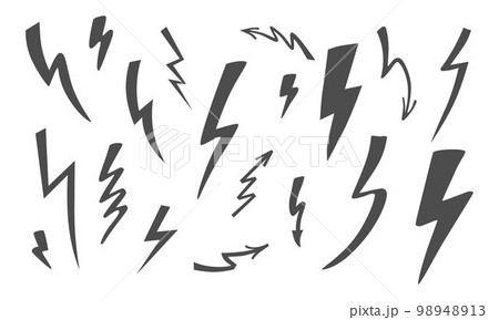 Lightning set. Vector stock flat illustration isolated on white background for design template poster, banner, presentation. EPS10  98948913
