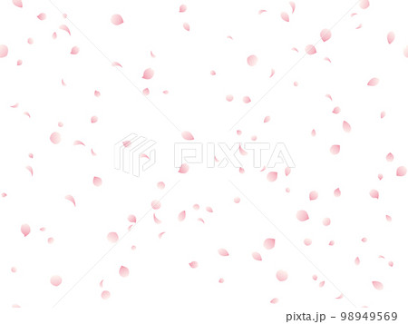 グラデーション花びらの桜吹雪シームレスイラスト 98949569