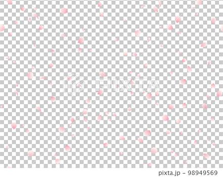 グラデーション花びらの桜吹雪シームレスイラスト 98949569