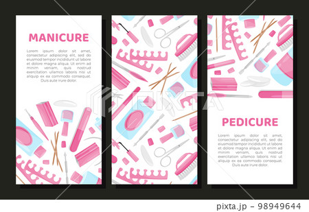 Manicure and Pedicure Banner Design with Nail Equipment Vector Template Manicure and Pedicure Banner Design with Nail Equipment Vector Template 98949644